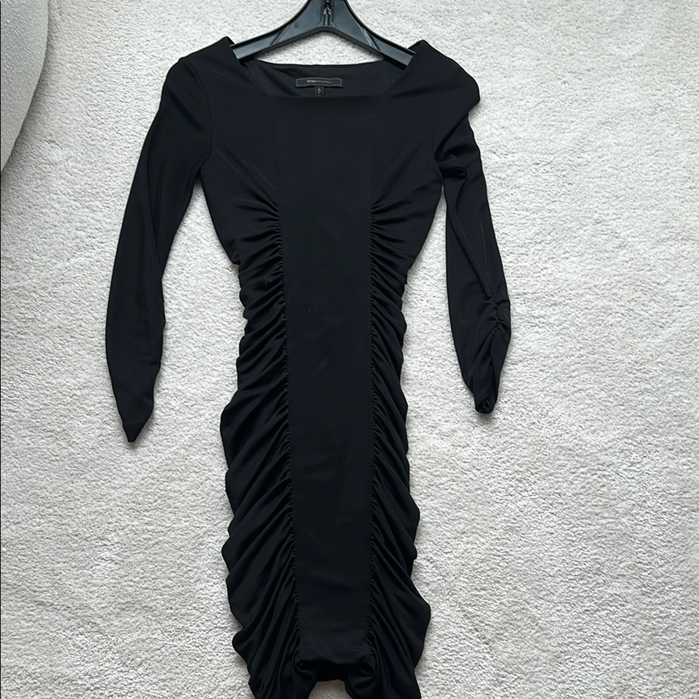 BCBGmaxAzria Elegant Black Ruched Dress sz XXS